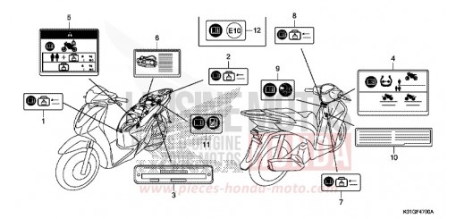 CAUTION LABEL SH125ADG de 2016